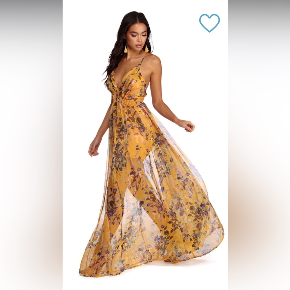 Windsor Mustard Yellow Maxi Dress